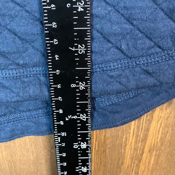 Duluth Trading Company Womens Sweatshirt Blue Quilted 1/4 Button Pullover XS - Picture 8 of 11